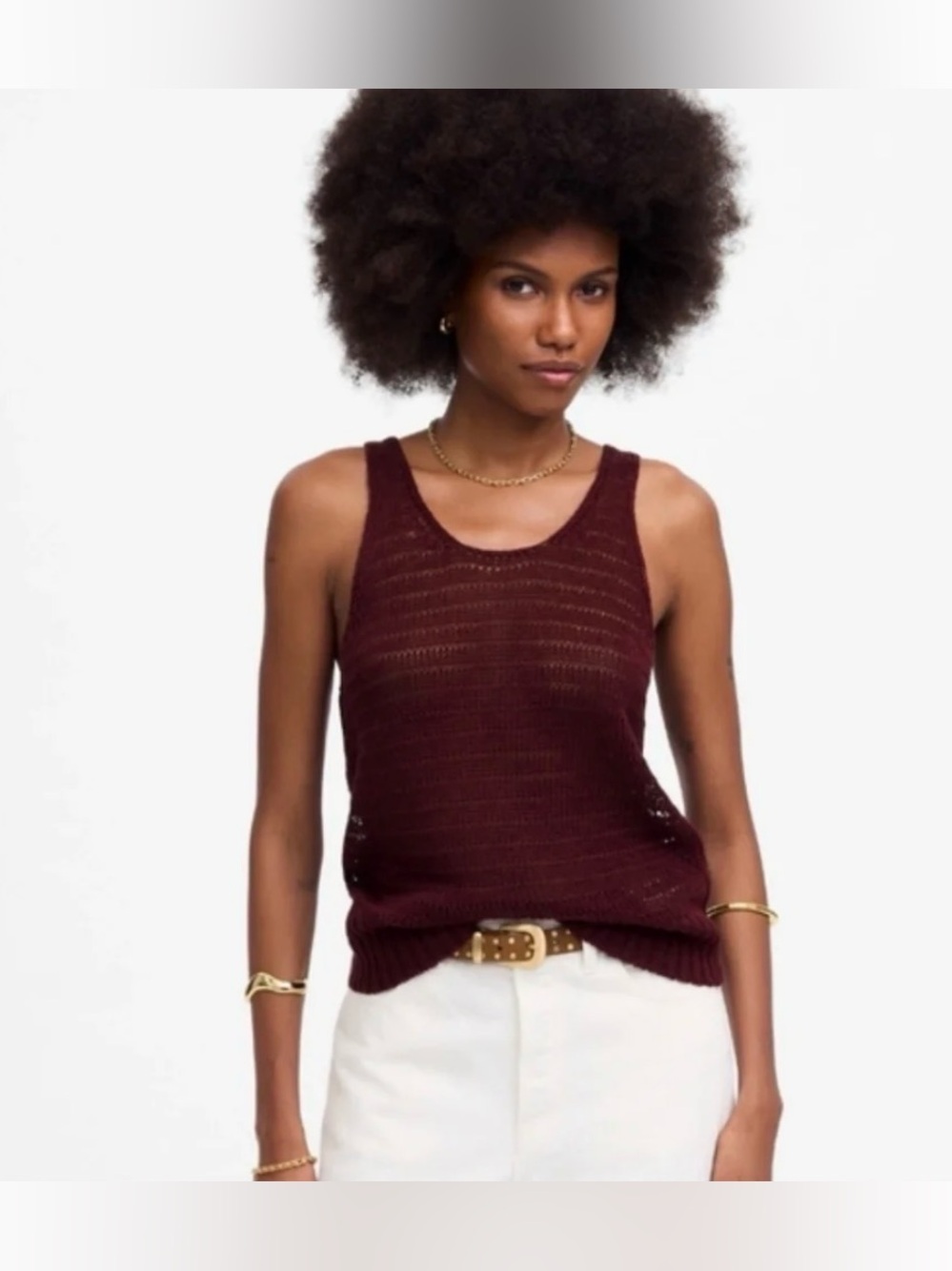 Madewell Linen Sweater Tank NWT Sz. M